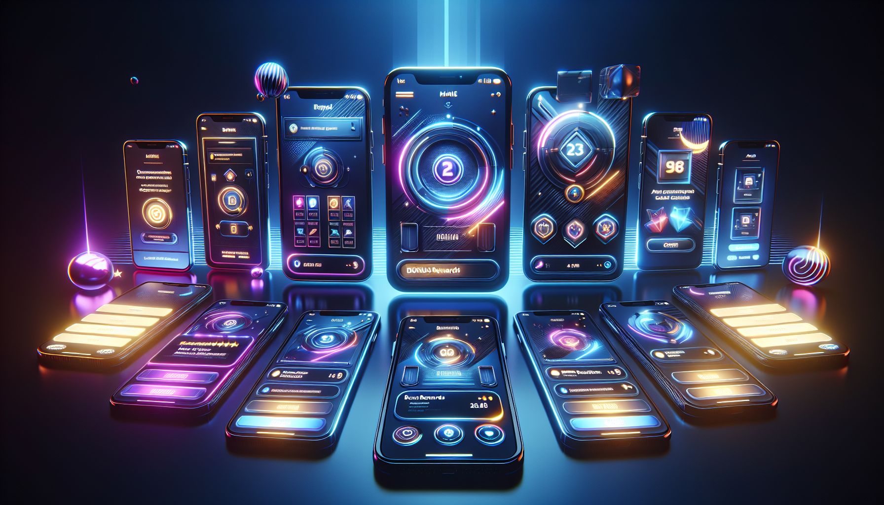 Spire+ mobile feature showcase with multiple slot app screens